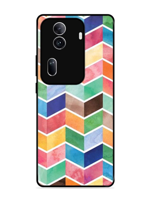 Watercolor Chevron Whimsy Glossy Soft Edge Case for Oppo Reno 11 Pro (5G) Chachhi