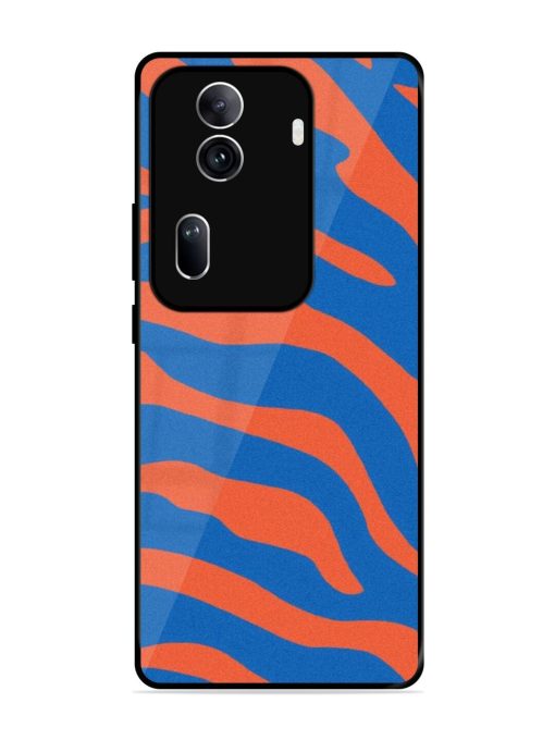 Zebra Stripes In Blue And Orange Glossy Soft Edge Case for Oppo Reno 11 Pro (5G) Chachhi