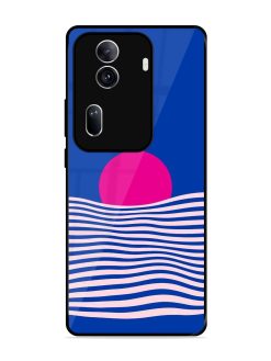 Pink Sunset Over Blue Waves Glossy Soft Edge Case for Oppo Reno 11 Pro (5G)