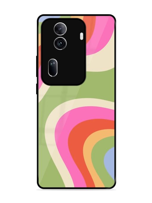 Wavy Rainbow Wonderland Glossy Soft Edge Case for Oppo Reno 11 Pro (5G) Chachhi