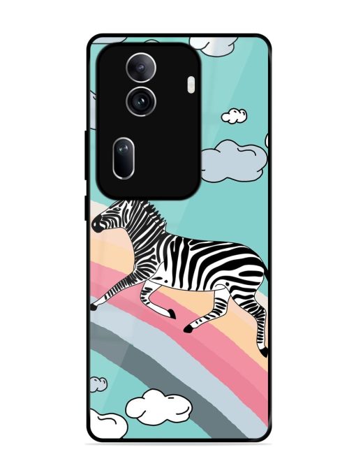 Zebra On A Rainbow Glossy Soft Edge Case for Oppo Reno 11 Pro (5G)
