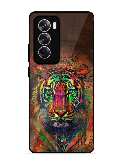 Cosmic Tiger Glossy Soft Edge Case for Oppo Reno 12 (5G) Chachhi