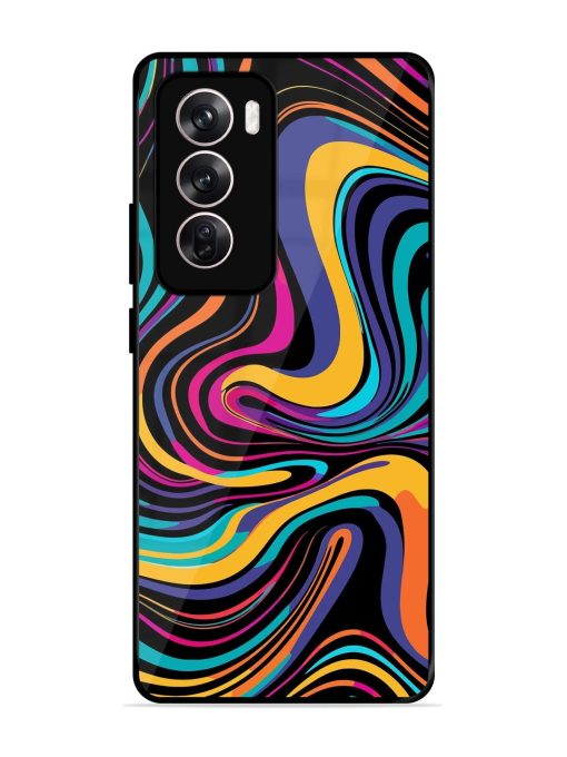 Psychedelic Swirl Glossy Soft Edge Case for Oppo Reno 12 (5G) Chachhi