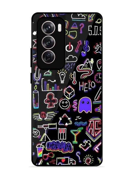 Neon Doodle Glossy Soft Edge Case for Oppo Reno 12 (5G) Chachhi