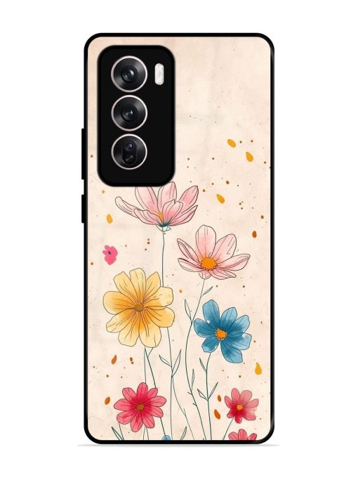 Delicate Bloom Glossy Soft Edge Case for Oppo Reno 12 (5G)