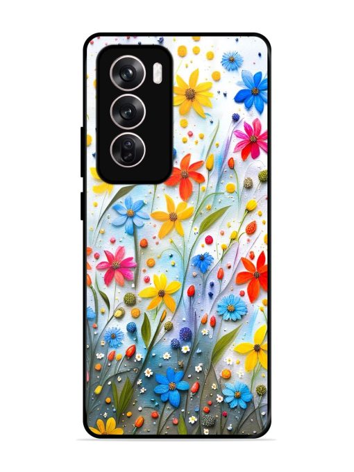 Vibrant Floral Glossy Soft Edge Case for Oppo Reno 12 (5G) Chachhi