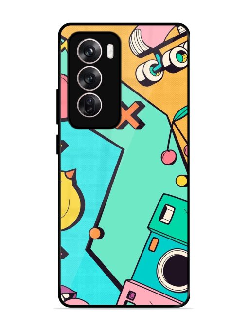 Retro Remix Glossy Soft Edge Case for Oppo Reno 12 (5G) Chachhi