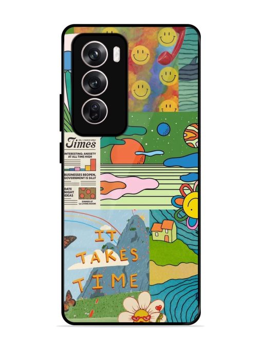 Groovy Vibes Glossy Soft Edge Case for Oppo Reno 12 (5G) Chachhi