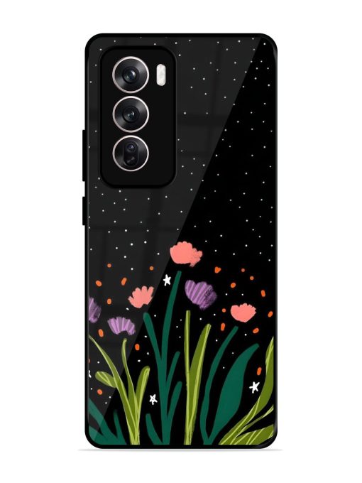 Midnight Bloom Glossy Soft Edge Case for Oppo Reno 12 (5G) Chachhi