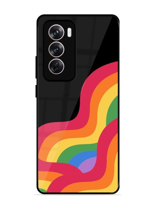 Wavy Rainbow Glossy Soft Edge Case for Oppo Reno 12 (5G) Chachhi