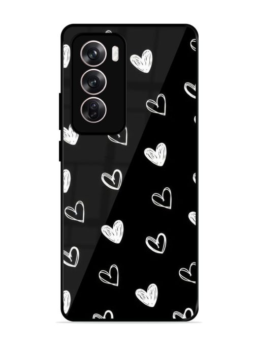 Scattered Hearts Glossy Soft Edge Case for Oppo Reno 12 (5G) Chachhi