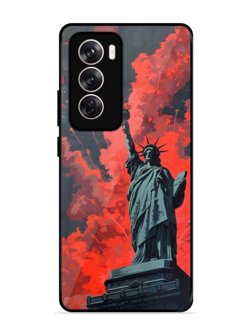 Lady Liberty'S Firework Finale Glossy Soft Edge Case for Oppo Reno 12 (5G) Chachhi