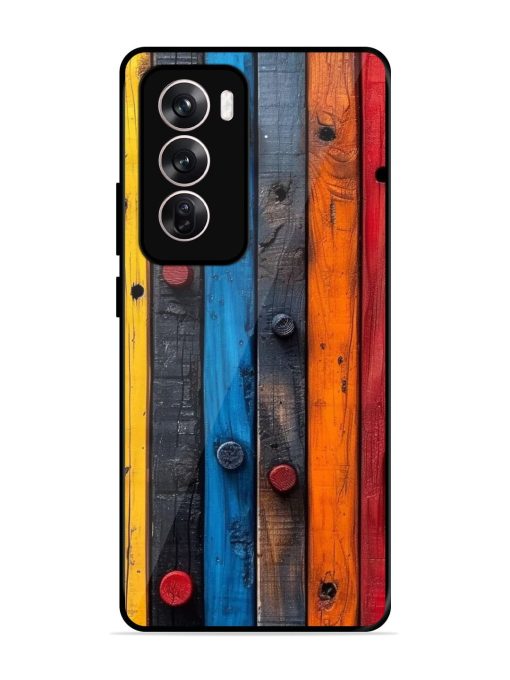 Rainbow Plank Glossy Soft Edge Case for Oppo Reno 12 (5G) Chachhi