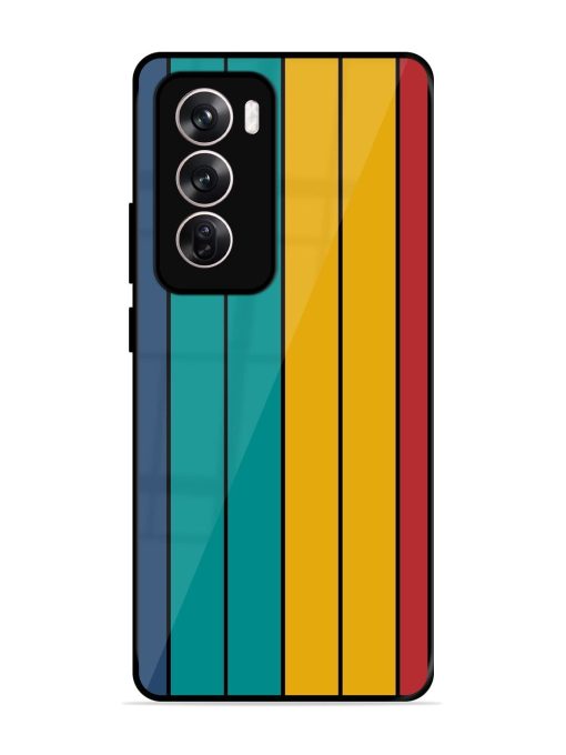 Retro Stripes Glossy Soft Edge Case for Oppo Reno 12 (5G) Chachhi