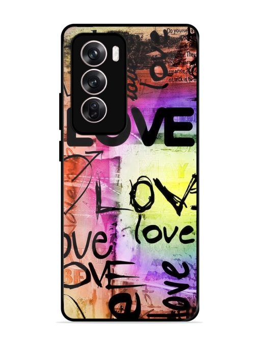 Love Graffiti Glossy Soft Edge Case for Oppo Reno 12 (5G) Chachhi