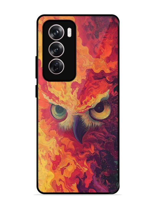 Fiery Owl Glossy Soft Edge Case for Oppo Reno 12 (5G) Chachhi