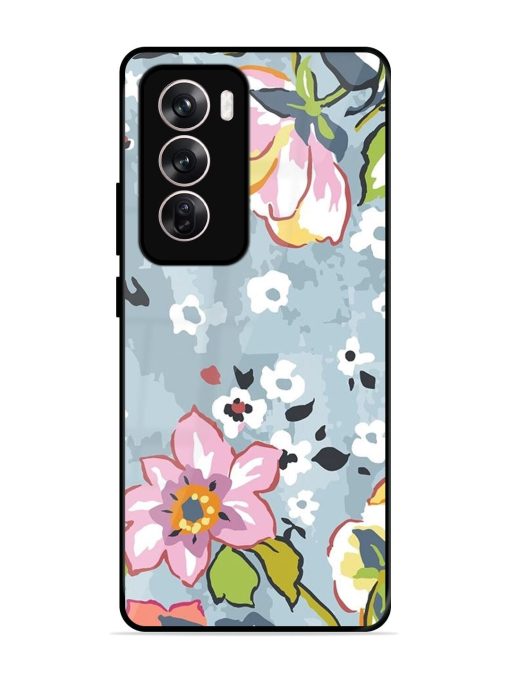 Floral Fantasy Glossy Soft Edge Case for Oppo Reno 12 (5G) Chachhi