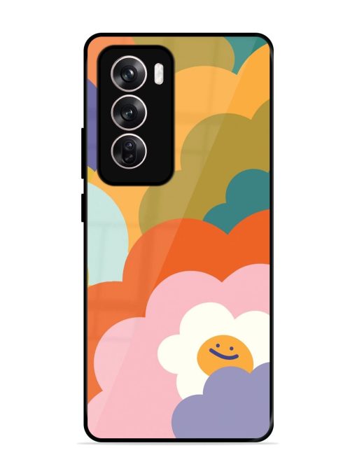 Happy Flower Power Glossy Soft Edge Case for Oppo Reno 12 (5G) Chachhi