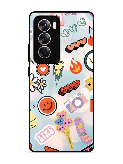 Cheerful Glossy Soft Edge Case for Oppo Reno 12 (5G) Chachhi