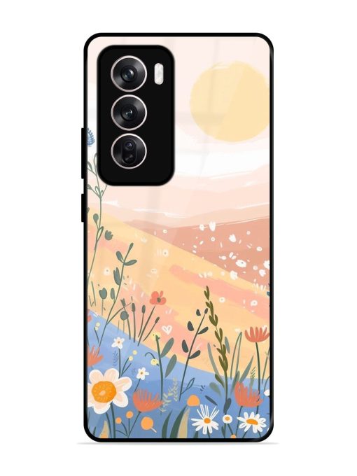 Golden Hour Blooms Glossy Soft Edge Case for Oppo Reno 12 (5G) Chachhi