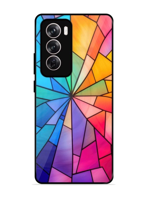 Stained Glass Kaleidoscope Of Colors Glossy Soft Edge Case for Oppo Reno 12 (5G) Chachhi