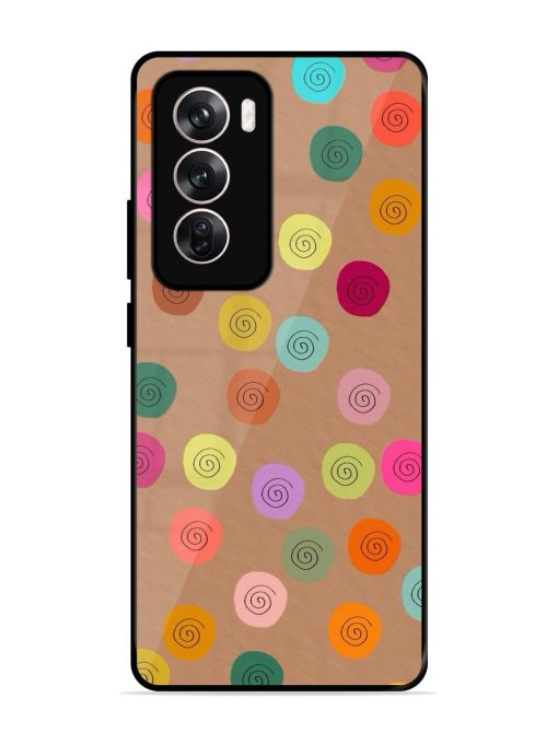 Swirly Dots On Kraft Glossy Soft Edge Case for Oppo Reno 12 (5G) Chachhi