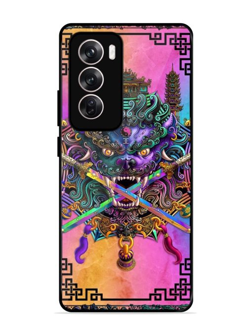 Psychedelic Fu Dog Tapestry Glossy Soft Edge Case for Oppo Reno 12 (5G) Chachhi