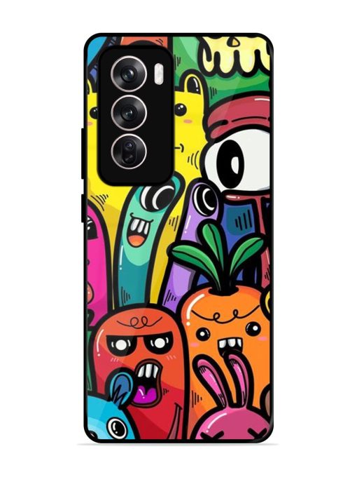 Whimsical Doodle Chaos Glossy Soft Edge Case for Oppo Reno 12 (5G) Chachhi