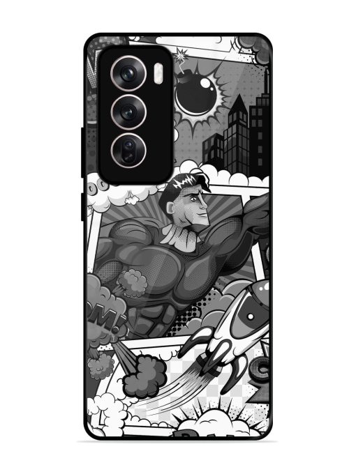 Comic Book Chaos Glossy Soft Edge Case for Oppo Reno 12 (5G) Chachhi