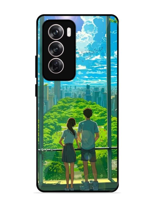 Cyberpunk Dreamscape Glossy Soft Edge Case for Oppo Reno 12 Pro (5G) Chachhi