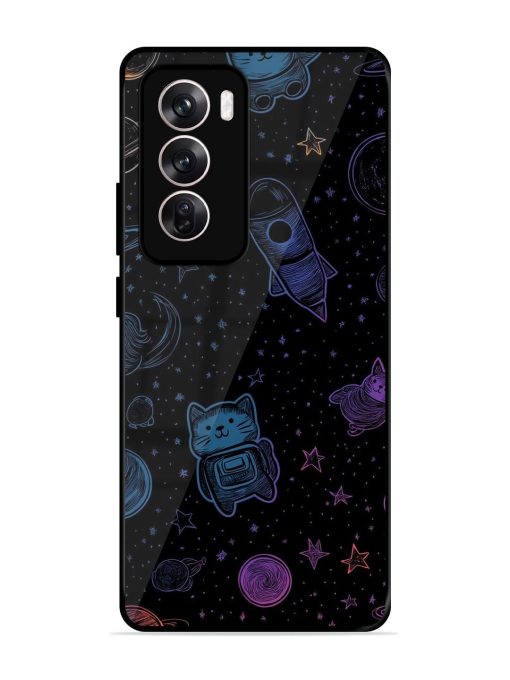 Cosmic Cat Chaos Glossy Soft Edge Case for Oppo Reno 12 Pro (5G) Chachhi