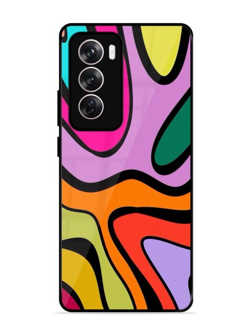 Groovy Swirls Glossy Soft Edge Case for Oppo Reno 12 Pro (5G) Chachhi