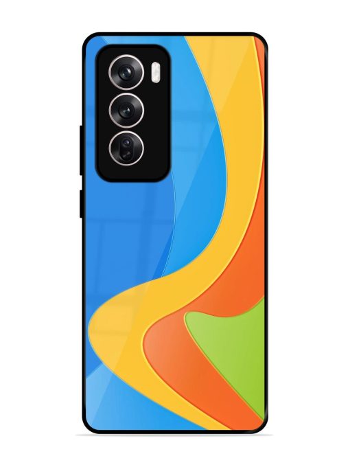 Curvy Color Cascade Glossy Soft Edge Case for Oppo Reno 12 Pro (5G) Chachhi