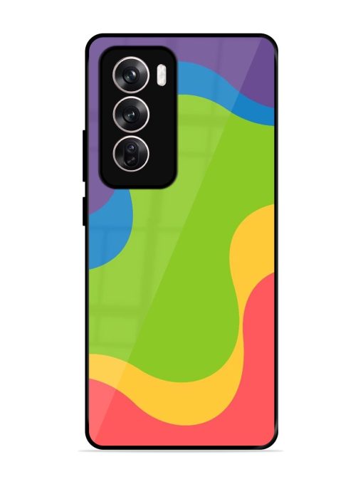 Wavy Rainbow Wonderland Glossy Soft Edge Case for Oppo Reno 12 Pro (5G) Chachhi