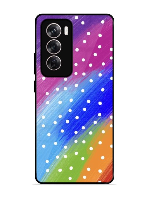 Rainbow Polka Dot Dream Glossy Soft Edge Case for Oppo Reno 12 Pro (5G) Chachhi