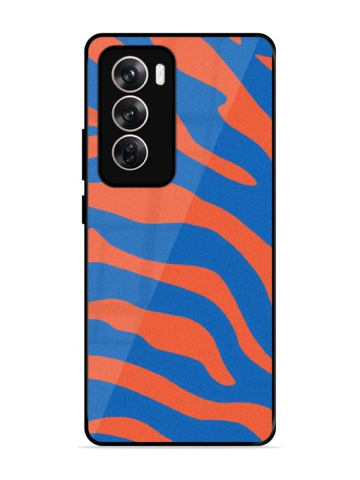 Zebra Stripes In Blue And Orange Glossy Soft Edge Case for Oppo Reno 12 Pro (5G) Chachhi