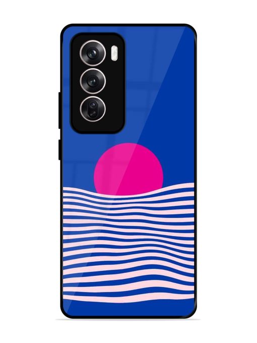 Pink Sunset Over Blue Waves Glossy Soft Edge Case for Oppo Reno 12 Pro (5G) Chachhi