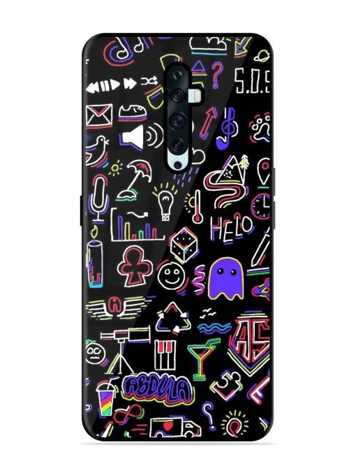 Neon Doodle Glossy Soft Edge Case for Oppo Reno 2F Chachhi