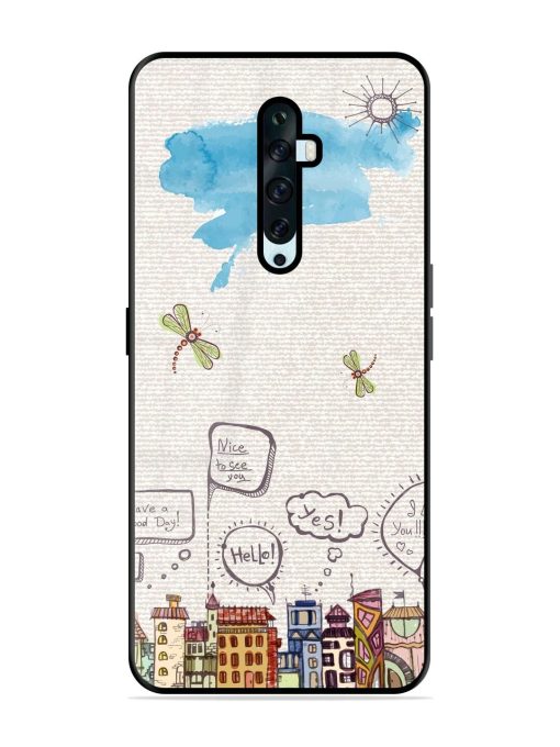 Doodle City Glossy Soft Edge Case for Oppo Reno 2F Chachhi