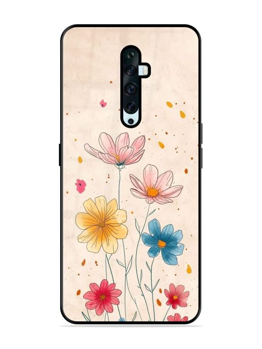 Delicate Bloom Glossy Soft Edge Case for Oppo Reno 2F