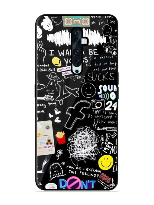 Doodle Diary Glossy Soft Edge Case for Oppo Reno 2F Chachhi