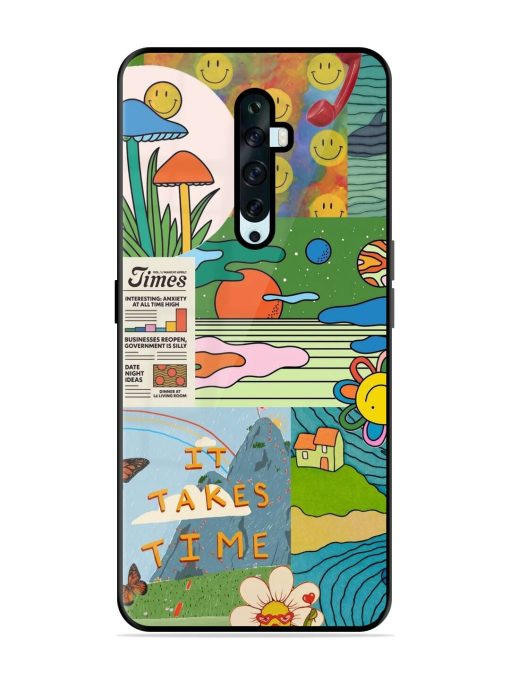 Groovy Vibes Glossy Soft Edge Case for Oppo Reno 2F Chachhi