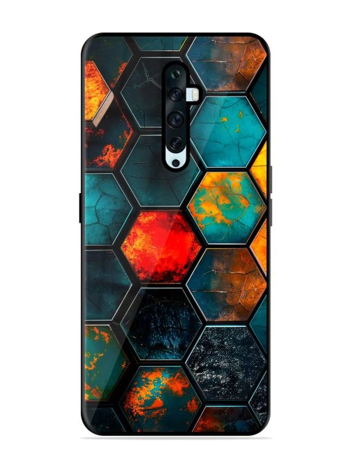 Hexagon Hive Glossy Soft Edge Case for Oppo Reno 2F Chachhi