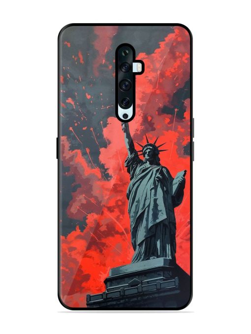 Lady Liberty'S Firework Finale Glossy Soft Edge Case for Oppo Reno 2F Chachhi