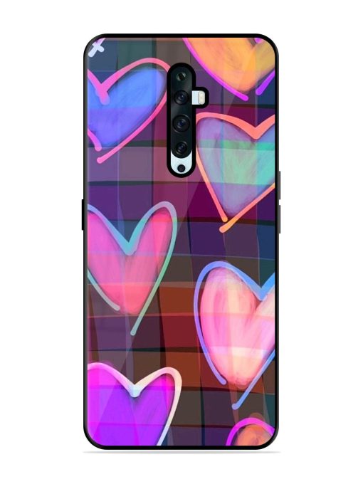 Neon Hearts Glossy Soft Edge Case for Oppo Reno 2F Chachhi