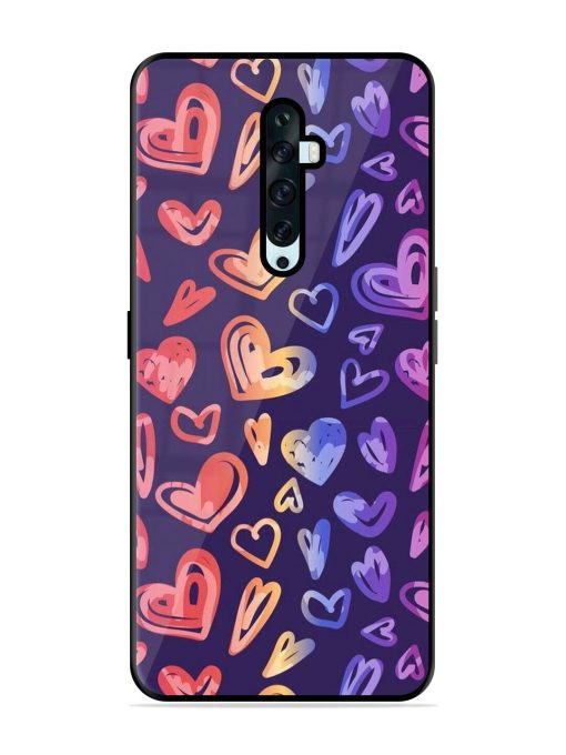 Rainbow Hearts Glossy Soft Edge Case for Oppo Reno 2F Chachhi