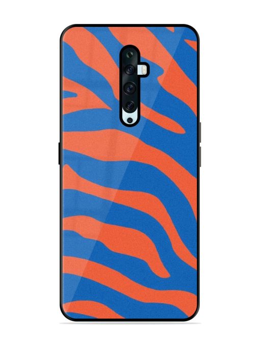 Zebra Stripes In Blue And Orange Glossy Soft Edge Case for Oppo Reno 2F Chachhi