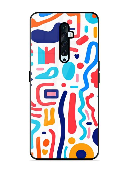 Whimsical Doodle Chaos Glossy Soft Edge Case for Oppo Reno 2F Chachhi