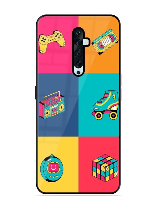 90S Throwback Grid Glossy Soft Edge Case for Oppo Reno 2F Chachhi