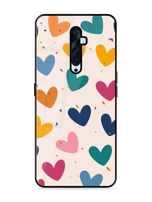 Rainbow Hearts Glossy Soft Edge Case for Oppo Reno 2Z Chachhi